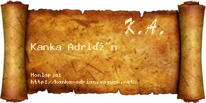 Kanka Adrián névjegykártya